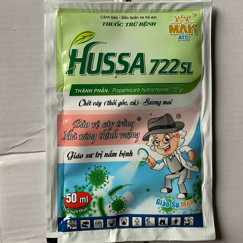 Thuốc Bệnh Hussa 72SL gói 50ml đặc trị thối thân, gốc trên lan, cây cảnh, rau màu longf1