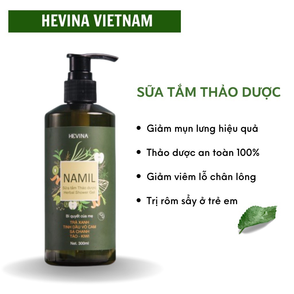 Sữa Tắm Thảo Dược NAMIL Hương Quế kháng khuẩn dưỡng da, lưu thông khí huyết 300ml