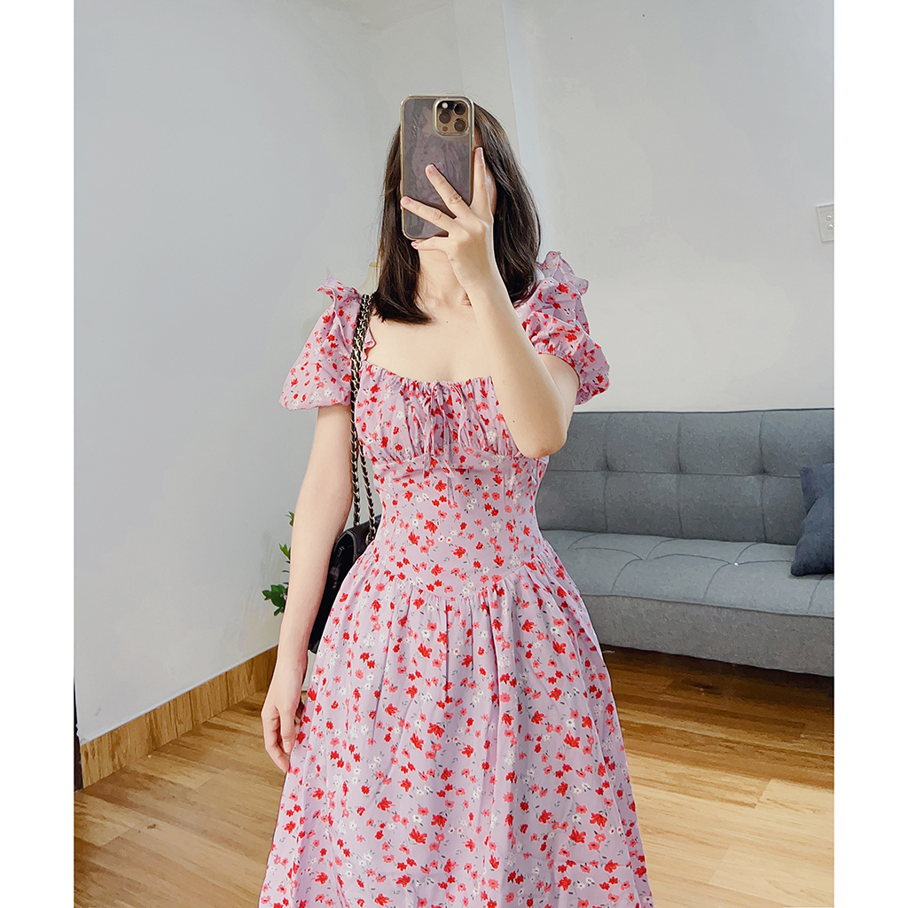 Đầm xoè tay phồng dễ thương LRD015