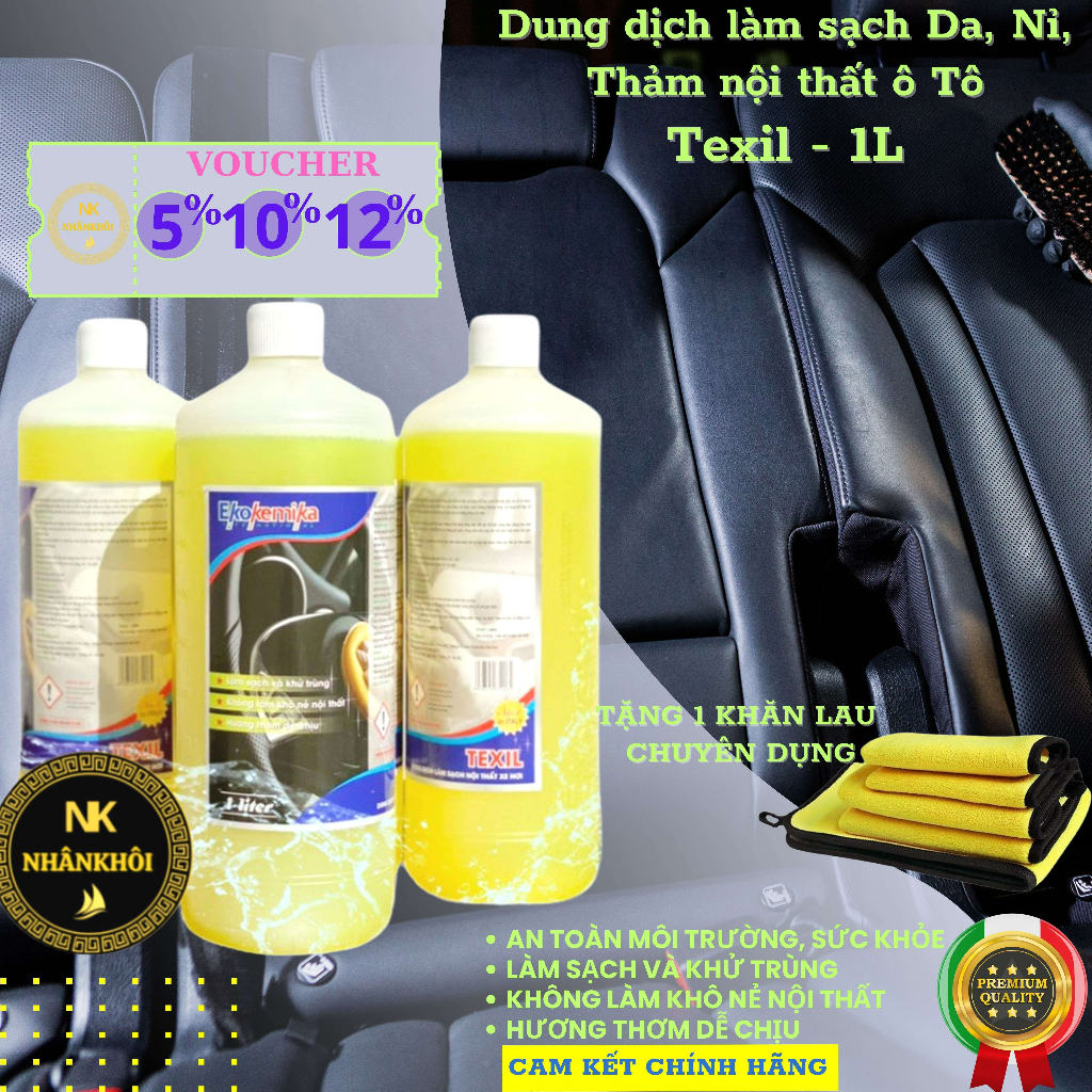 Dung dịch vệ sinh nội thất Da, Nỉ, Thảm chính hãng Ekokemika Texil 1 lít