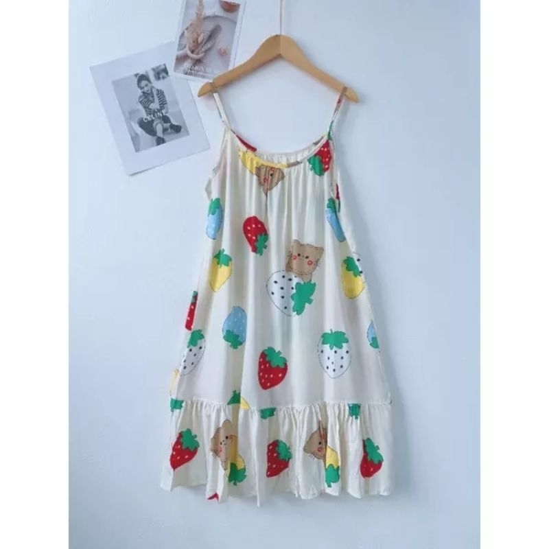 Váy bầu lanh 2 dây mặc nhà mặc ngủ cực kì mềm mát MÙA HÈ