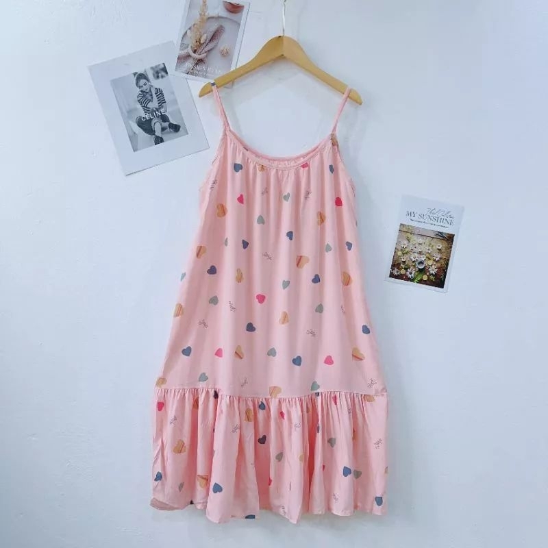 Váy bầu lanh 2 dây mặc nhà mặc ngủ cực kì mềm mát MÙA HÈ