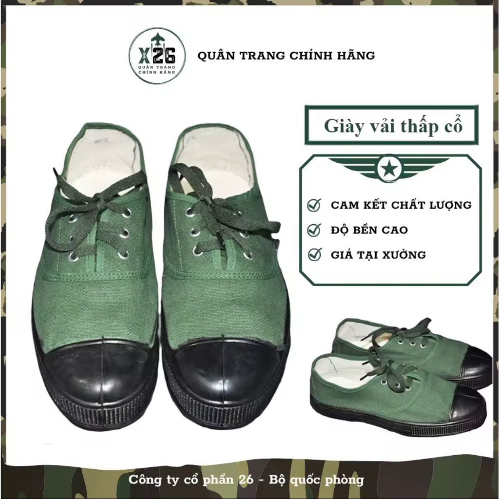 Giày vải bảo hộ lao động cổ thấp, đế cao su cực bền, hàng chuẩn loại 1 công ty X26, chống mài mòn tốt.