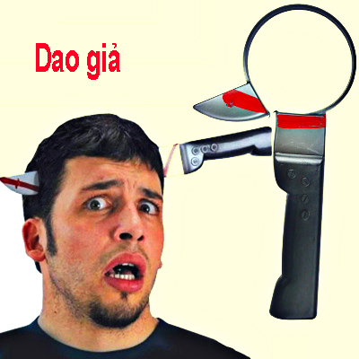 Đồ chơi DAO GIẢ TROLL 1 món đồ chơi đánh lừa thị giác vòng qua đầu chơi khăm vui nhộn hài hước cho ngày lễ0