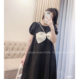 VÁY bồng 2 lớp tay bồng , đính ngọc , nơ trước ngực siêu xinh