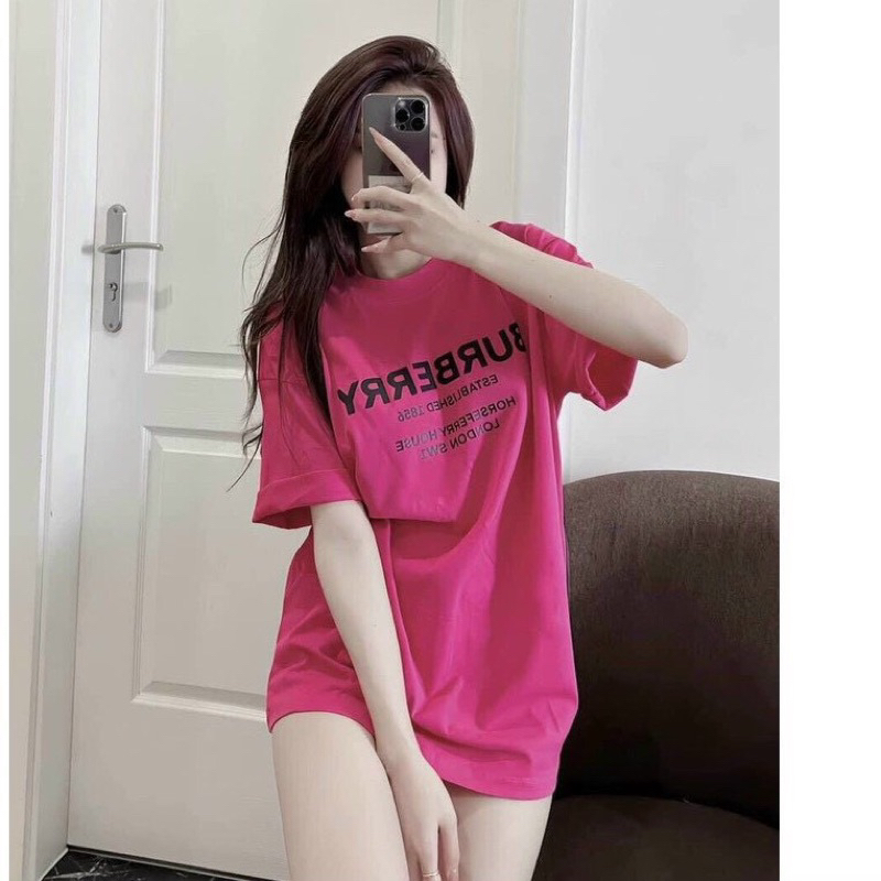Áo thun Bbr hồng neon cotton cao cấp chuẩn 1:1