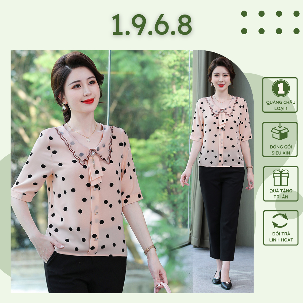 Áo kiểu nữ trung niên cho mẹ, xuất xứ Quảng Châu #A04