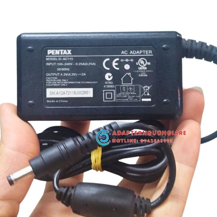 Sạc pin máy ảnh Pentax 4.3v 1.5a / 2a hàng zin bóc máy