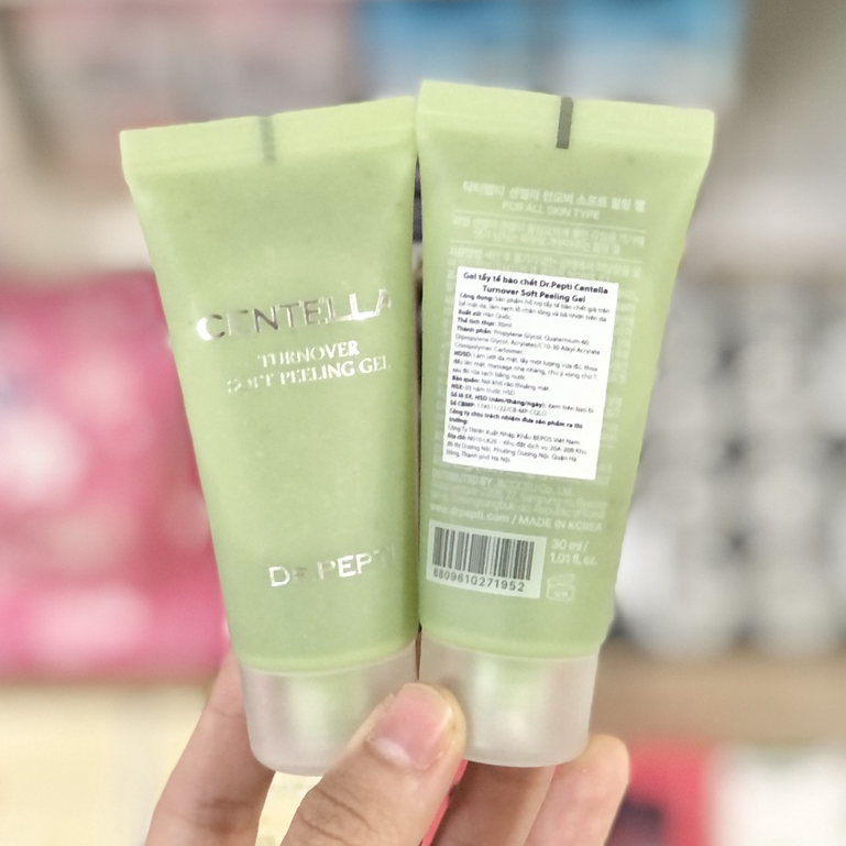 Gel Tẩy Tế Bào Chết Chiết Xuất Rau Má Dr.Pepti Centella Turnover Soft Peeling Gel 30ml