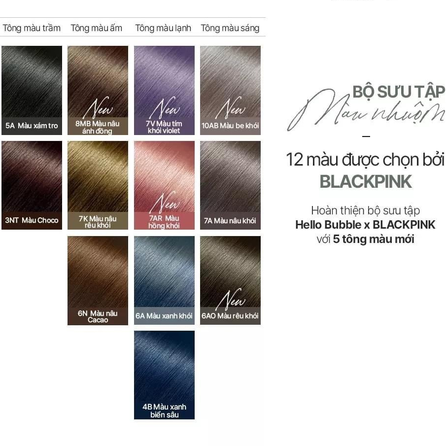 Bọt gội nhuộm tóc Mise en scene Hello Bubble