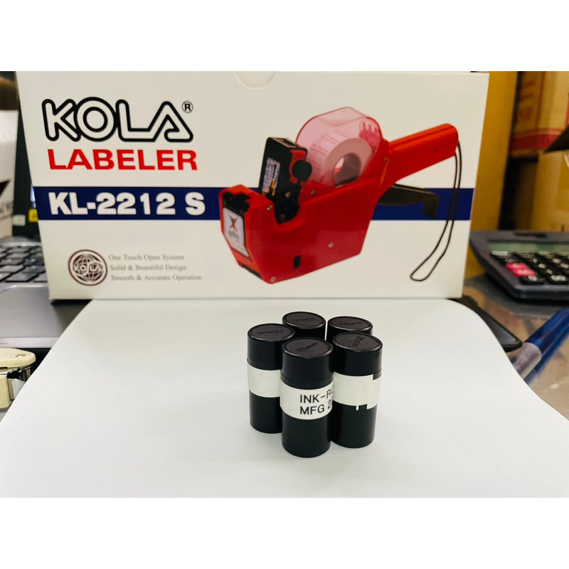 Combo 5 cục mực in máy bấm giá Kola 1221s Hàn Quốc