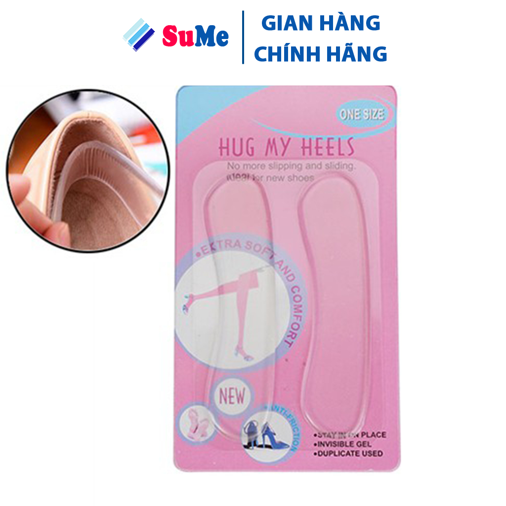 Miếng lót gót giày silicon 1 cặp, lót giày cao gót chống bị rộng trầy gót chân