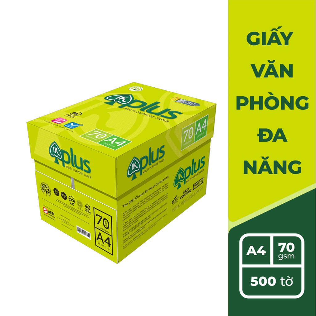 Giấy photo IK Plus A4 định lượng 70GSM (printing and copying paper)