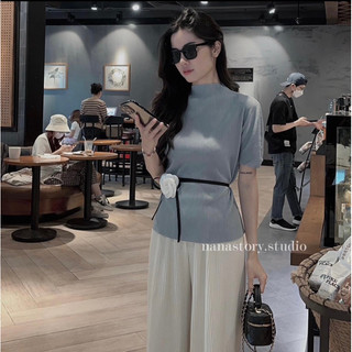 Áo thun dập ly nana story thun lụa hàn 2023