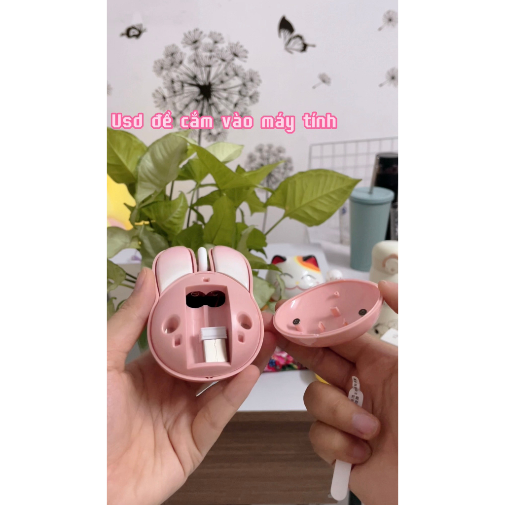 Chuột không dây M6 hình Tai Thỏ dễ thương, dành cho những cô gái văn phòng có máy tính xách tay
