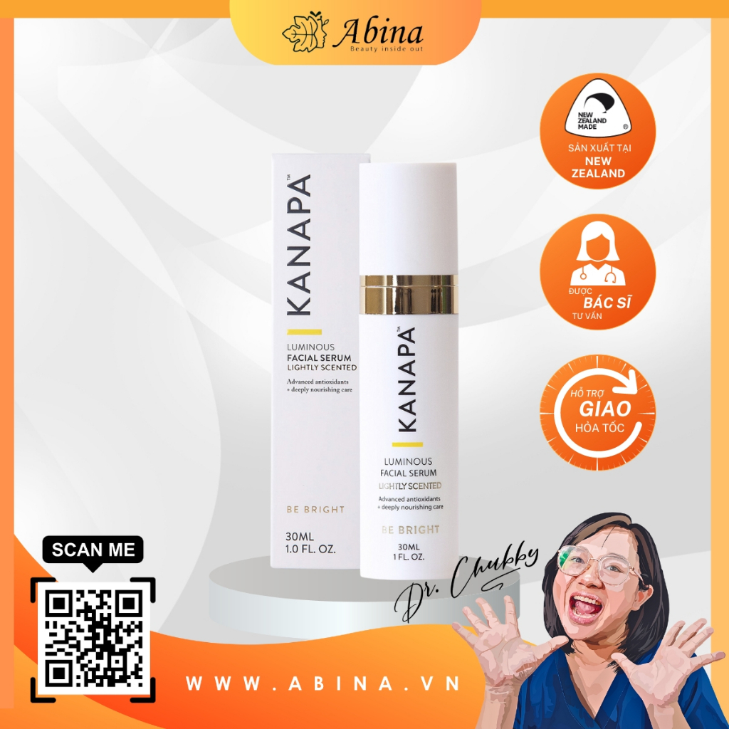 Serum giảm sạm nám, trắng đều màu da dành cho da lão hóa Kanapa Luminous Facial Serum 30mL Dr Chubby
