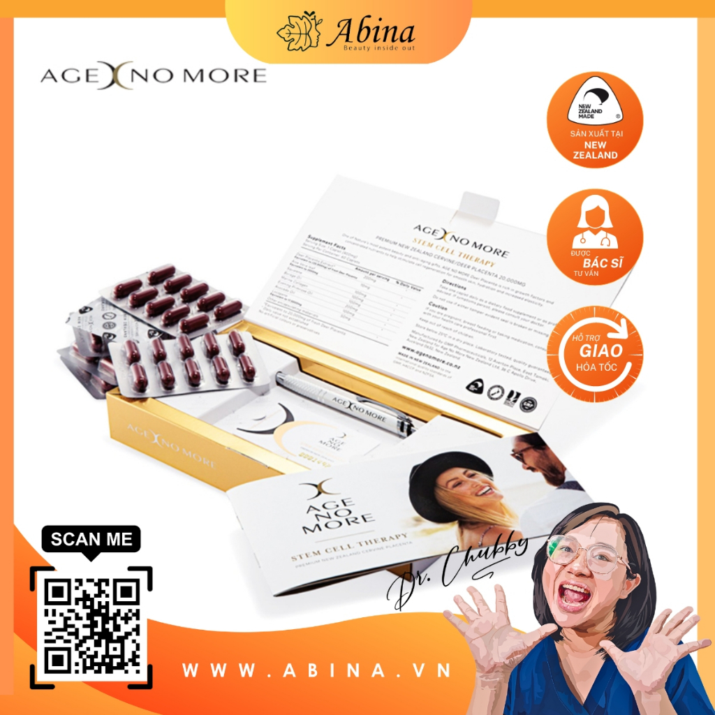 Viên uống hồi xuân tế bào gốc nhau thai hươu ổn định nội tiết, giảm nám Age No More Deer Placenta Dr Chubby