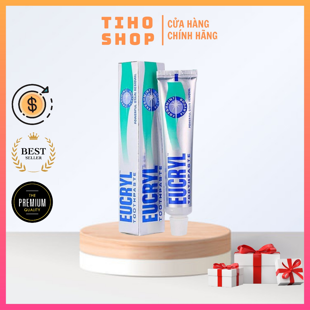 Kem Đánh Răng Tẩy Trắng Eucryl Toothpaste Freshmint Flavour