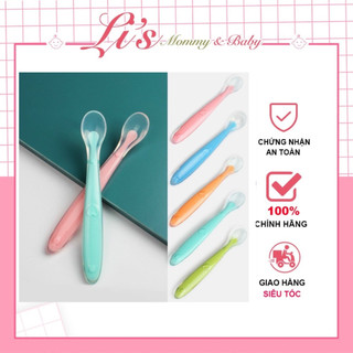 Thìa ăn dặm silicon cho bé, thìa ăn siêu mềm cho bé tập ăn dặm adb21