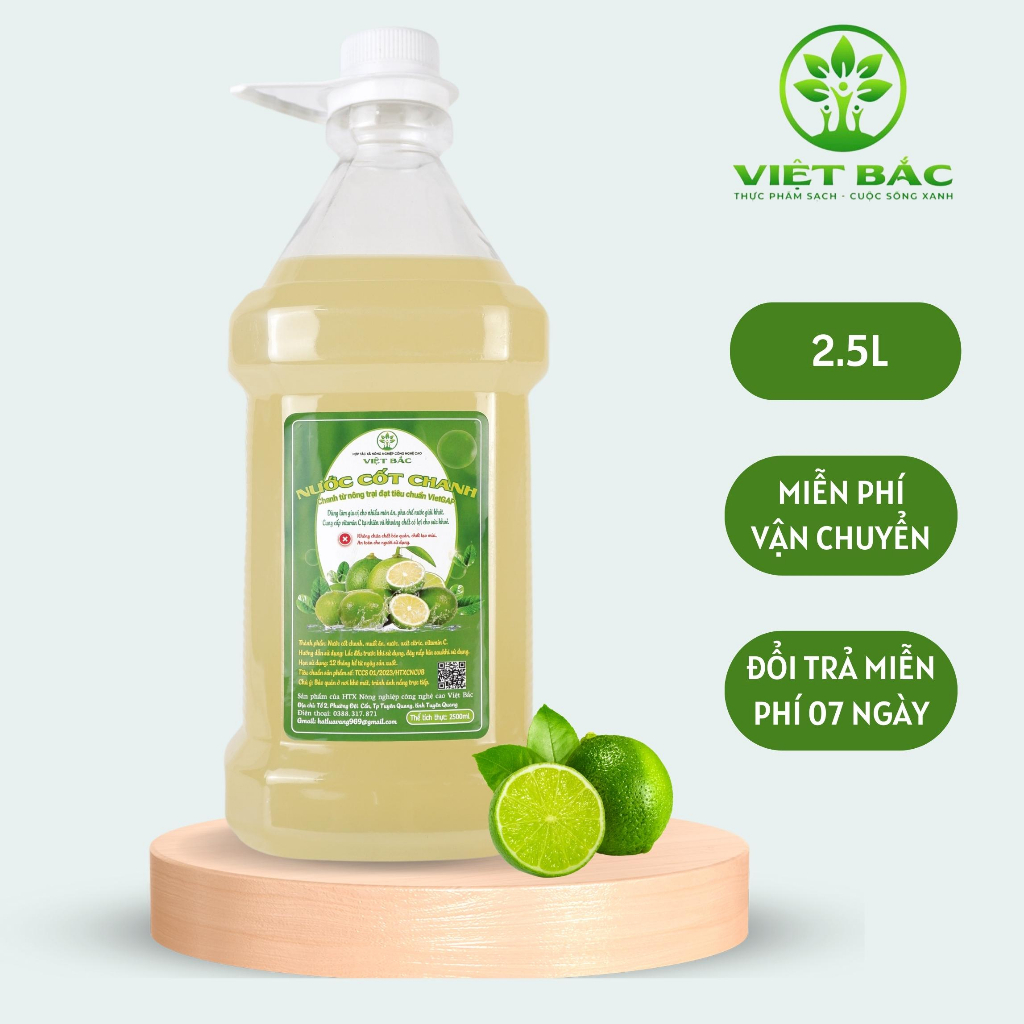 Can to nước cốt chanh tự nhiên Viêt Bắc chuẩn VETGAP 2,5L