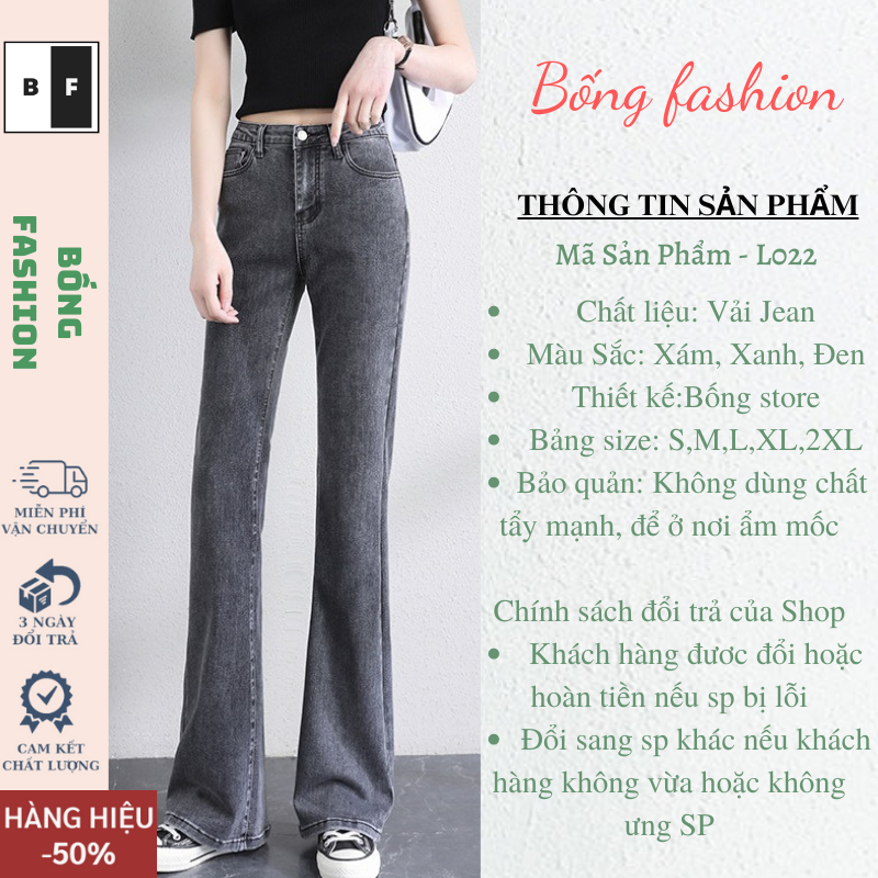 Quần Jeans nữ ống loe co giãn,quần bò jeans nữ ống đứng rộng suông CẠP CAO cao cấp Hottrend 2023 BONGSTORE T023 | BigBuy360 - bigbuy360.vn