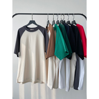 Áo phông raglan trơn cotton 100% basic form rộng oversize | Secodee