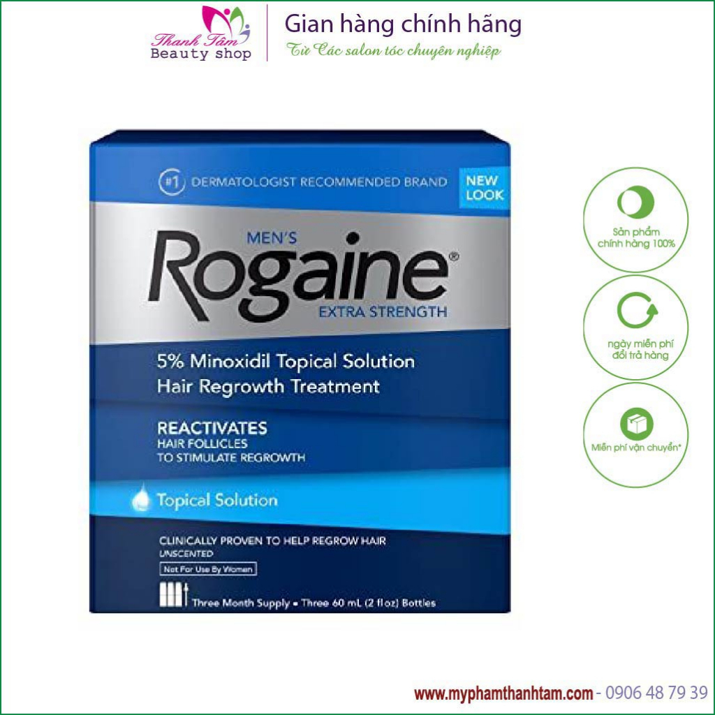 Tinh chất mọc tóc cho Men's Rogaine 5% Minoxidil Solution 3x60ml - new