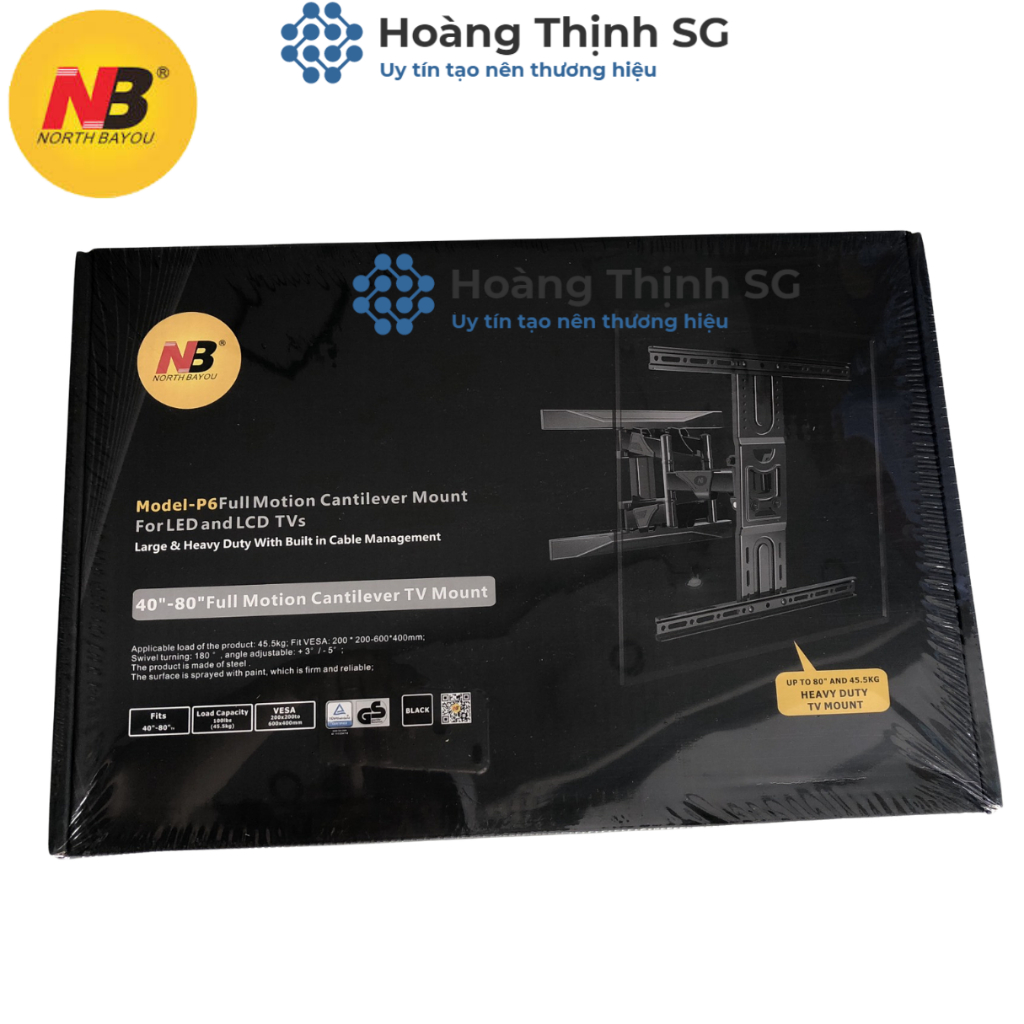 Giá treo tivi NB-P6, Khung treo tivi xoay đa năng North Bayou NB-P6 từ 40inch - 80 inch - Xoay mọi góc độ