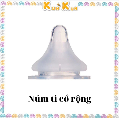 Núm ti SIÊU MỀM cổ rộng, cổ hẹp đủ size S/M/L/LL thay thế cho bình Pigeon, Lansinoh và các loại bình