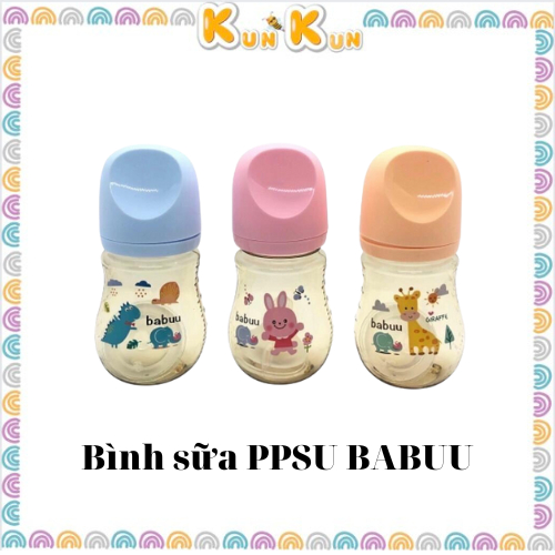 [Chính hãng] BÌnh sữa PPSU BaBuu Nhật Bản đủ size 90ml/210ml/270ml(có tặng núm)