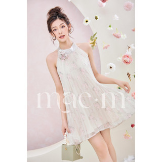 Đầm yếm Mae M Váy cổ yếm nơ cài voan hoa Blossie