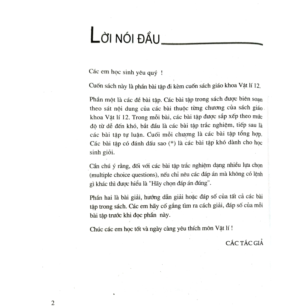 Sách- Bài tập Vật lí 12  - NXB Giáo dục Việt Nam
