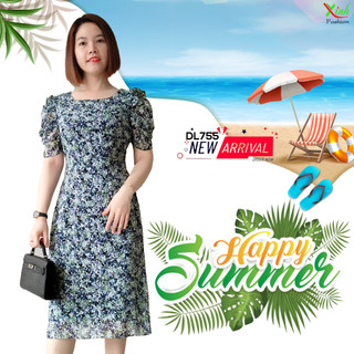 Đầm Suông Voan Hai Lớp Hoa Chùm Trẻ Trung DL755