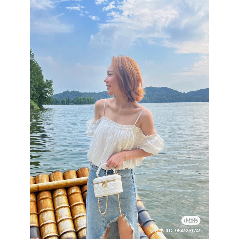 Túi quai xách nữ mini chần bông trám