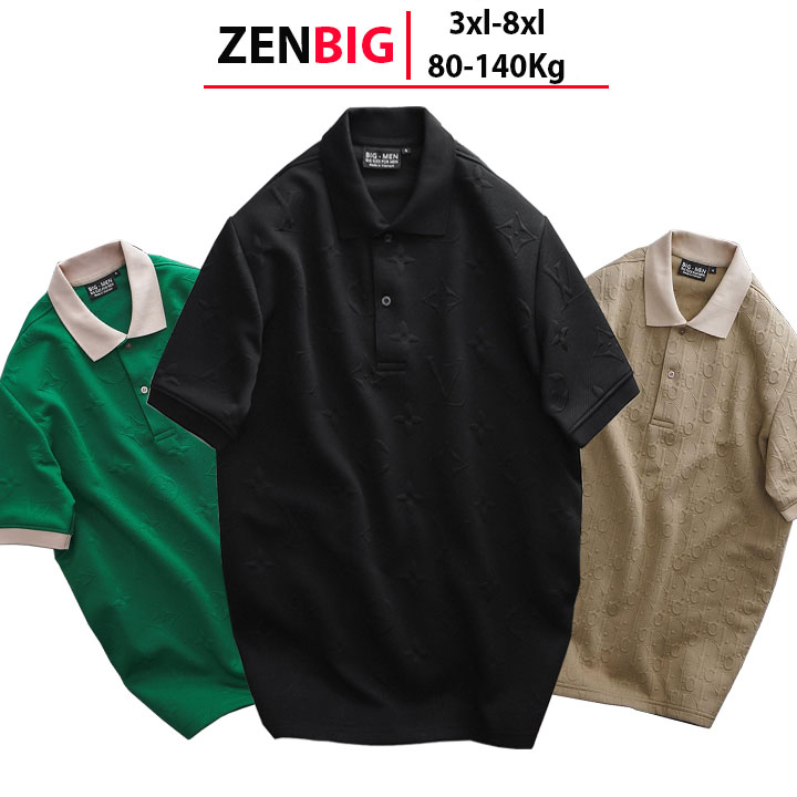 Áo thun nam ngắn tay Zenbig có cổ big size dành cho người mập từ 80-140kg (4xl-8xl)