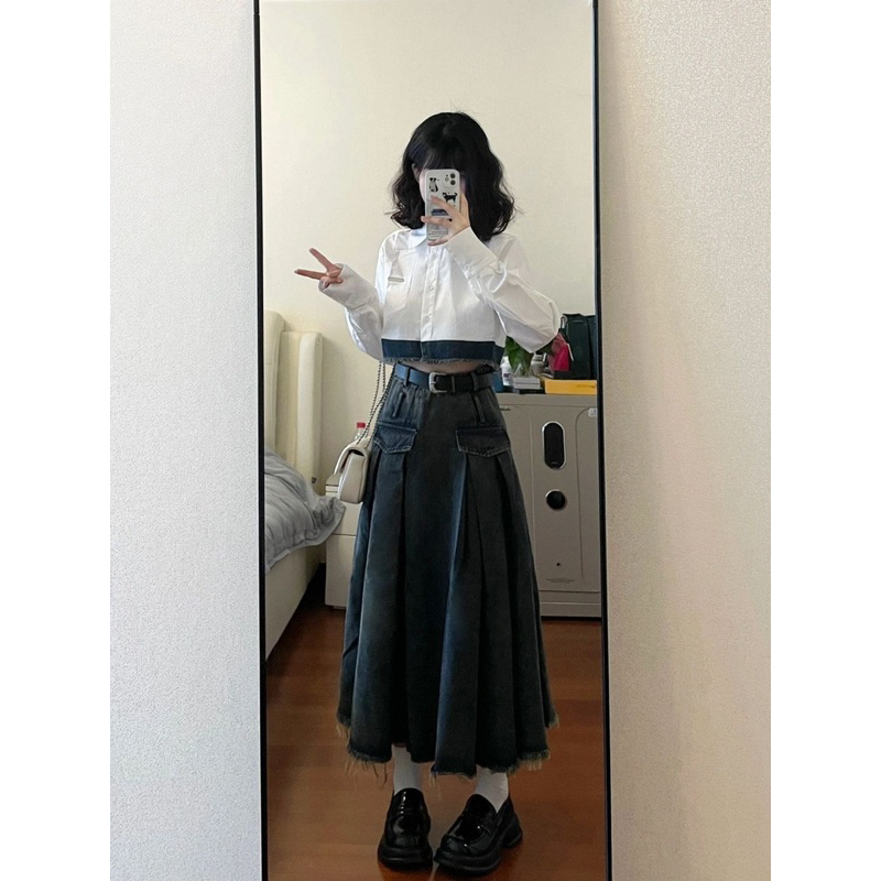 Set áo chân váy bò