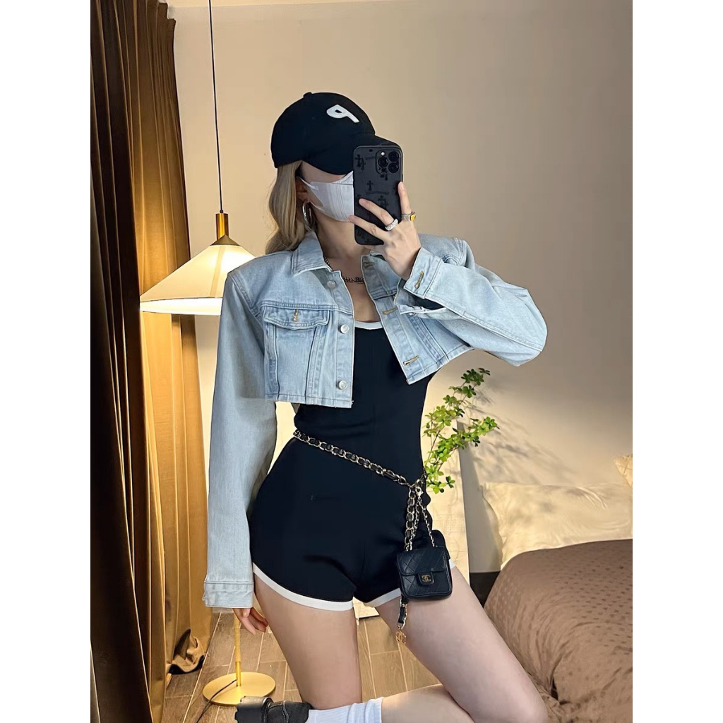 Jumpsuit Đùi Nữ Cổ Tròn Hai Dây Phối Viền - Tharo Clothing [AO00113] | BigBuy360 - bigbuy360.vn