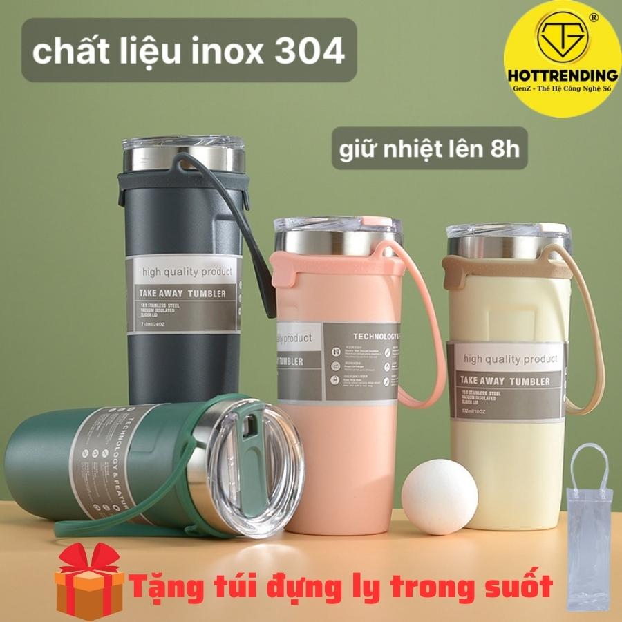 Ly Giữ Nhiệt Tumi 710ml Inox 304 Cao Cấp Giữ Nhiệt 8-10 Tiếng Có Quai Sách Tiện Dụng