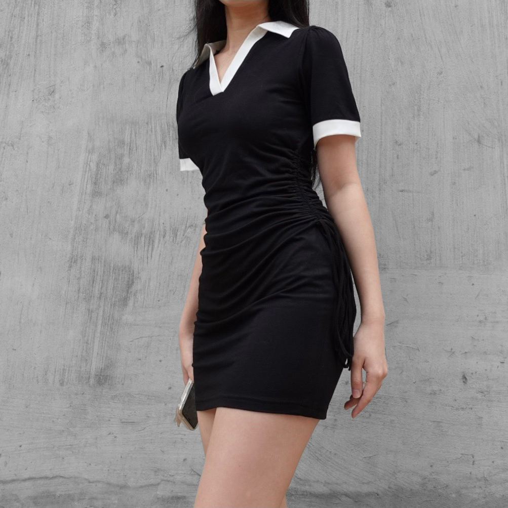 Đầm polo dây rút - ảnh thật (có big size)