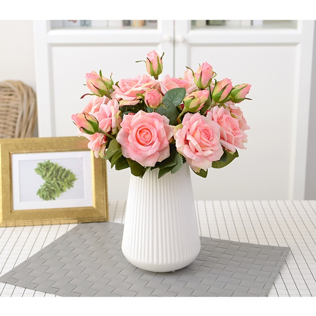 Lọ hoa decor bằng gốm Qhouse , bình hoa trang trí tráng men cao cấp để bàn làm việc phòng khách phòng ngủ