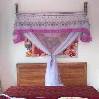[SALE 3 NGÀY] TRỌN BỌ Màn khung xếp gọn phối ren kiểu 1m6_1m8_2m