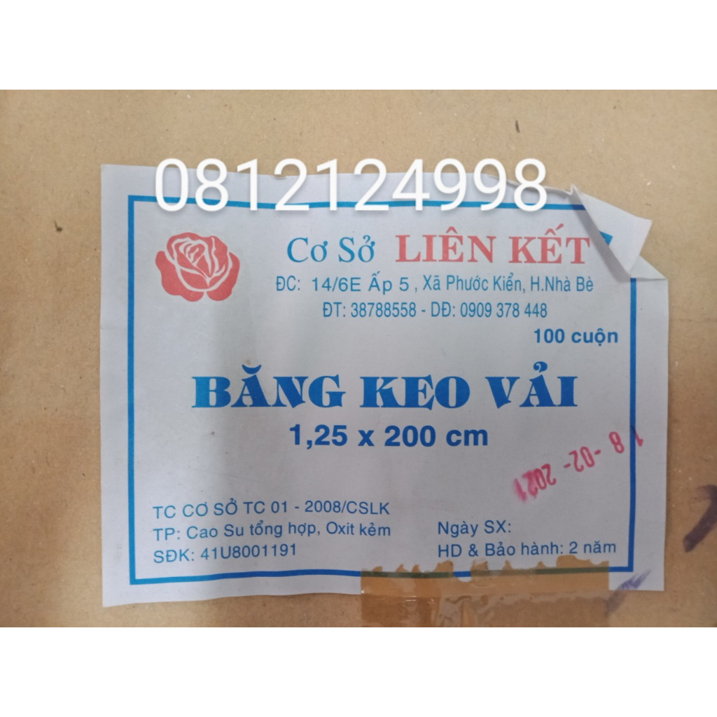 Băng keo liên kết đá gà 1.25 * 200cm hộp 100 cuộn