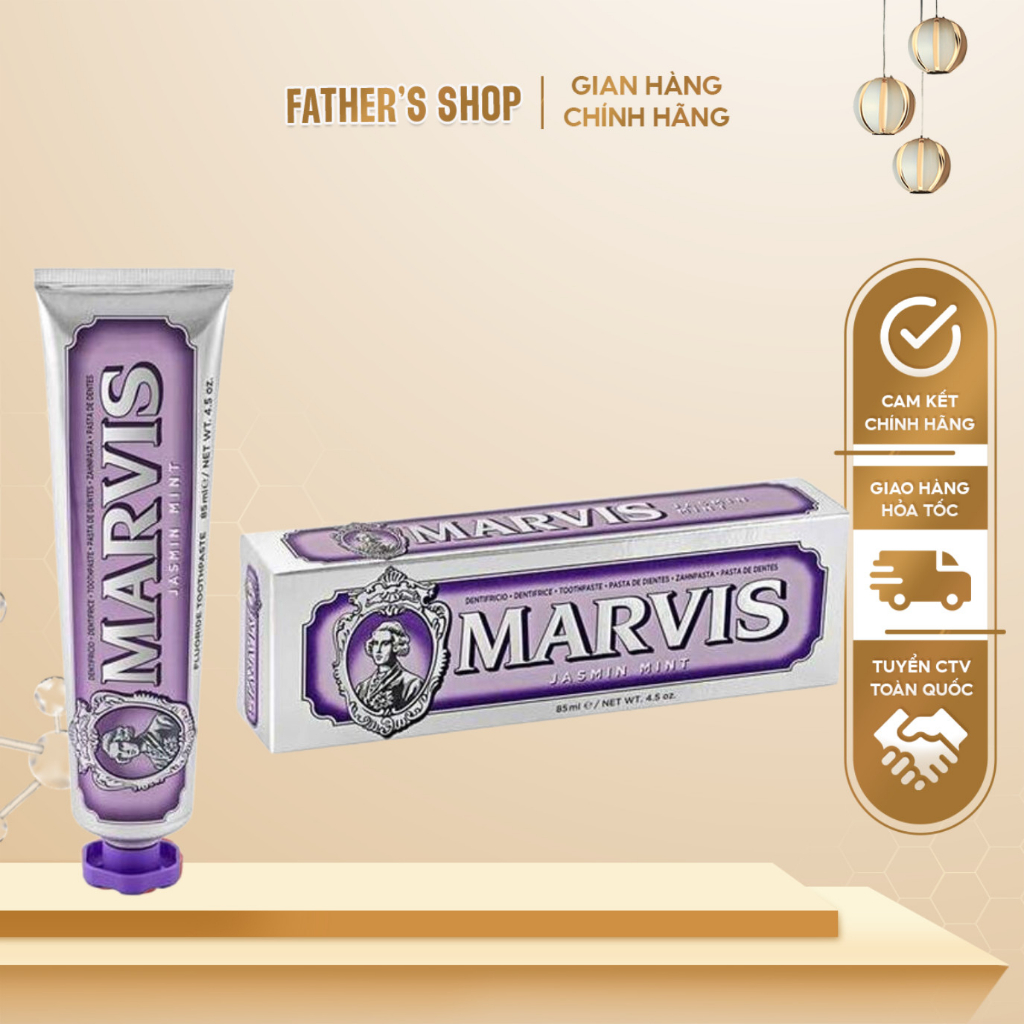 Kem Đánh Răng Marvis cao cấp Bá Tước Jasmin Mint - Tím 85ml
