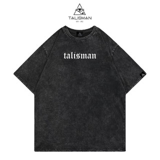  Áo thun Talisman Wash in  Áo wash in chữ trắng cách điệu 