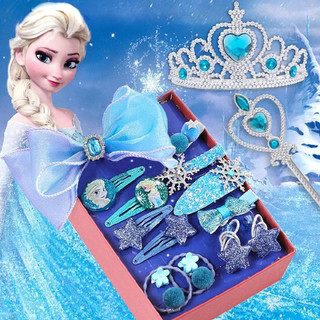 Set phụ kiện elsa nơ kẹp tóc dây buộc tóc cho bé