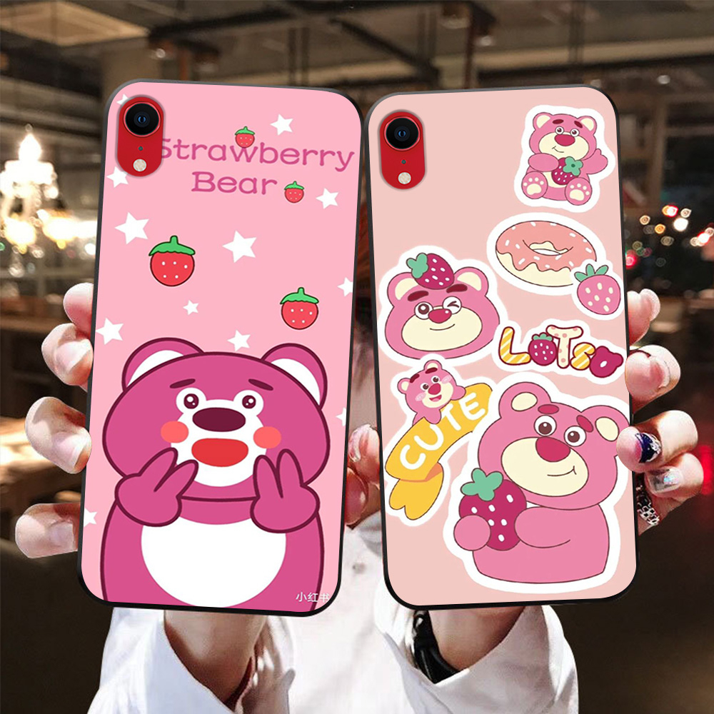 Ốp lưng Iphone XR in hình gấu dâu siêu cute dễ thương