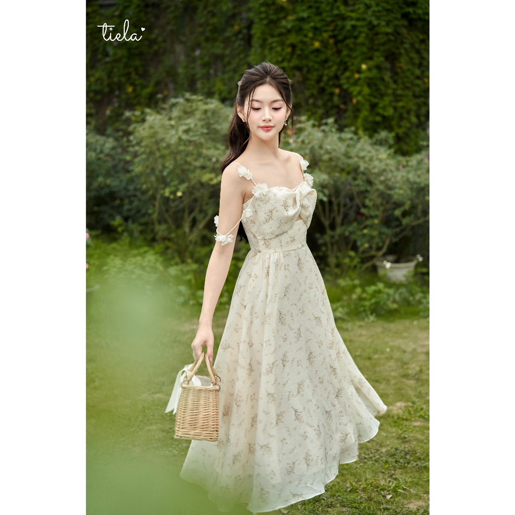TIELA Đầm váy hoa kết hoa vai - Cateline Dress