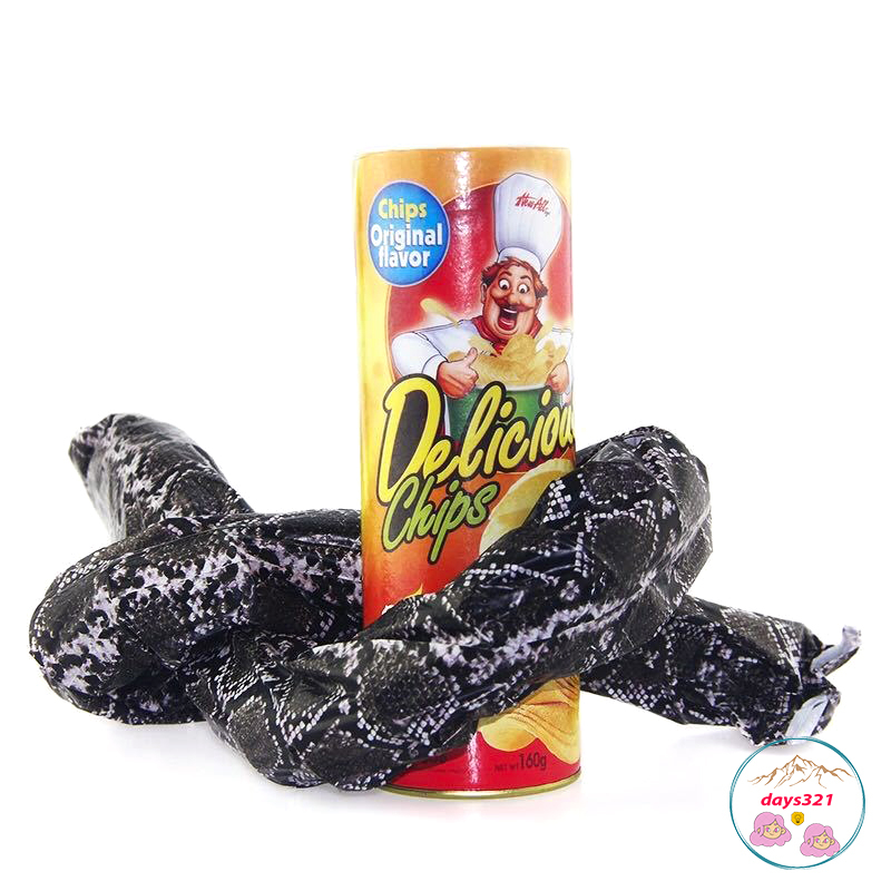 Đồ chơi khăm vui nhộn hình hộp bánh khoai tây có rắn bên trong dài 1m3 hộp snack0