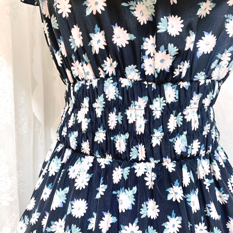 Đầm voan Nhật Earth Music & Ecology in hoa viền bèo