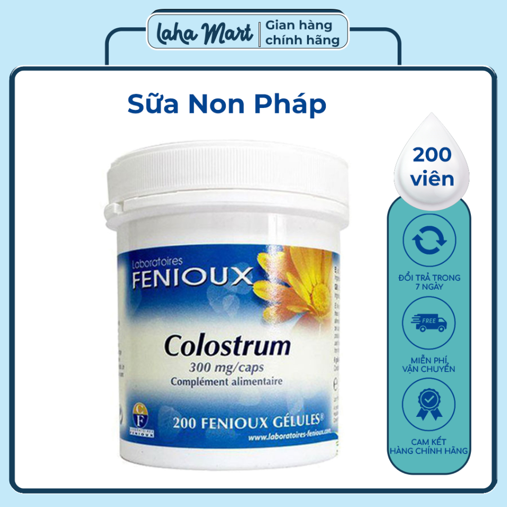 Sữa non Pháp Fenioux Colostrum phát triển não bộ cho nhiều lứa tuổi Hộp 200 viên